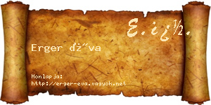 Erger Éva névjegykártya